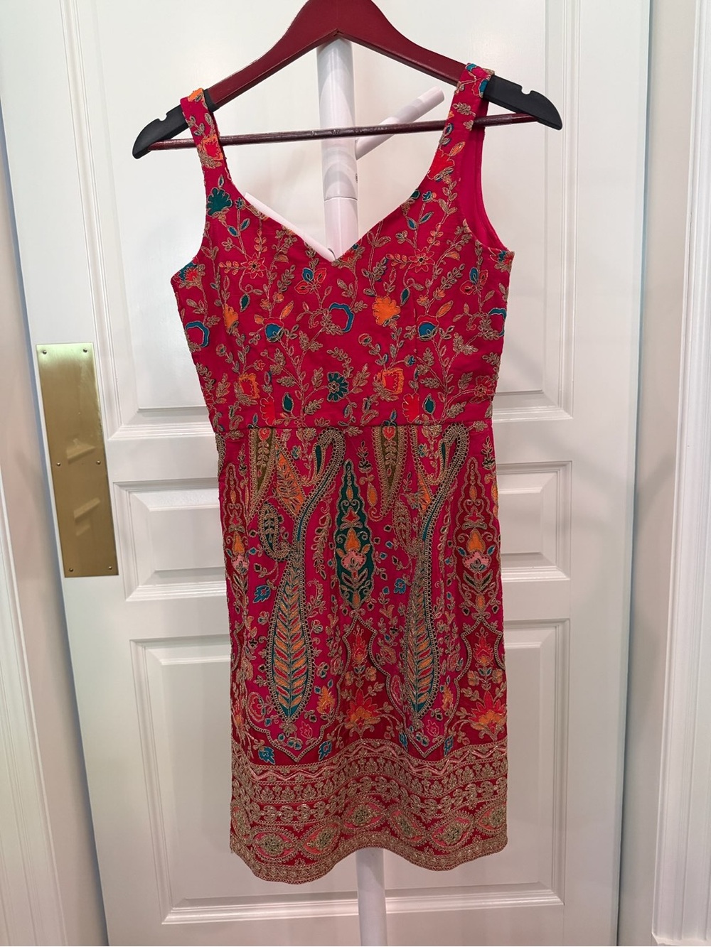 HoliChic Floral Paisley-Print Red Midi Dress